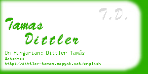 tamas dittler business card