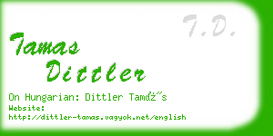 tamas dittler business card